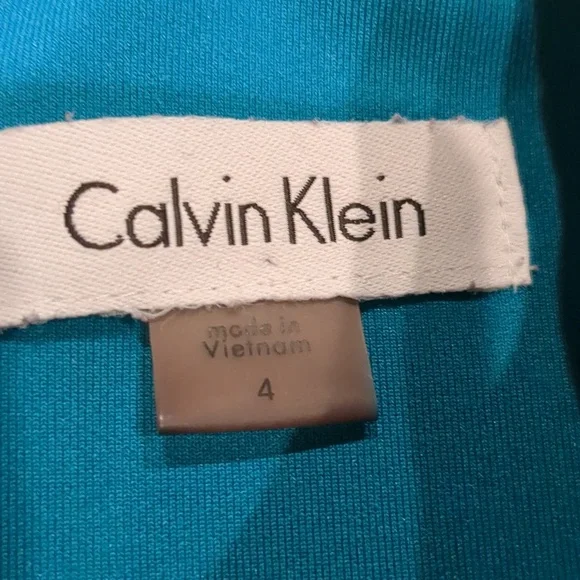 Calvin Klein Teal Sheath Dress Size 2 - Picture 3 of 5